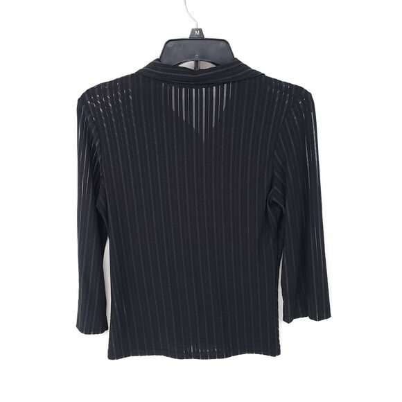 Forever 21 Y2K Top Womens Medium 3/4 Sleeve Stretch Button Sheer Sexy Vintage - Picture 2 of 8